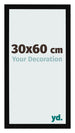 Cornice 30x60cm Nero Lucente MDF Bologna Davanti Dimensione | Yourdecoration.it