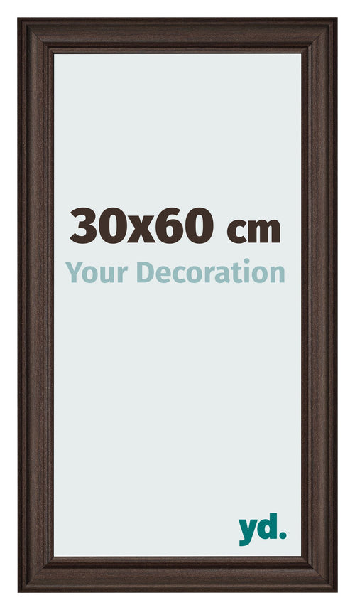 Cornice 30x60cm Quercia Scura MDF Lazio Davanti Dimensione | Yourdecoration.it