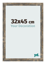 Cornice 32x45cm Blu Oro Fondente MDF Bologna Davanti Dimensione | Yourdecoration.it