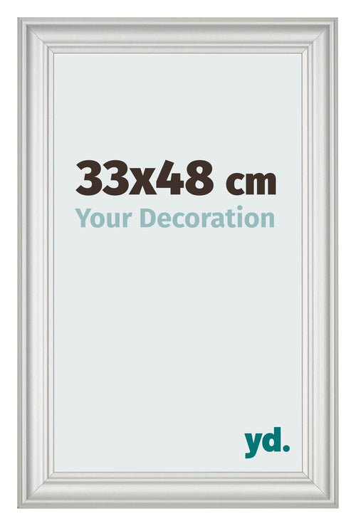 Cornice 33x48cm Bianco Spazzato MDF Lazio Davanti Dimensione | Yourdecoration.it