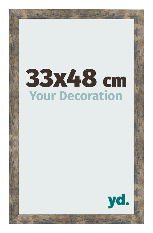 Cornice 33x48cm Blu Oro Fondente MDF Bologna Davanti Dimensione | Yourdecoration.it