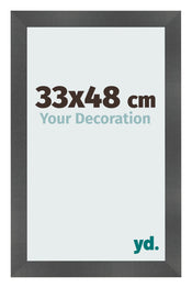Cornice 33x48cm Nero Argento Lucido MDF Pisa Davanti Dimensione | Yourdecoration.it