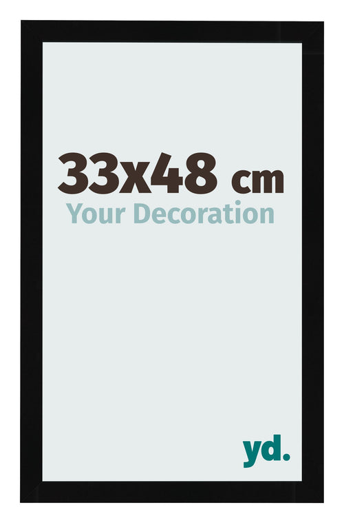 Cornice 33x48cm Nero Lucente MDF Bologna Davanti Dimensione | Yourdecoration.it