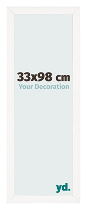 Cornice 33x98 cm Bianco Lucente MDF Bologna Davanti Dimensione | Yourdecoration.it