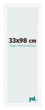 Cornice 33x98 cm Bianco Opaco MDF Bologna Davanti Dimensione | Yourdecoration.it