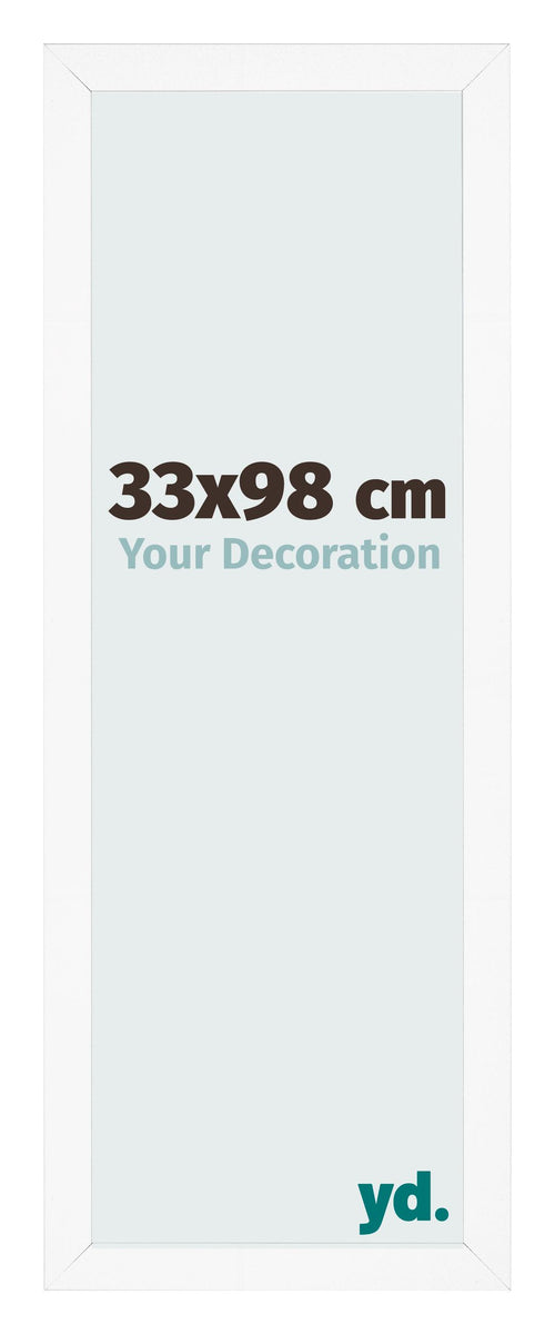 Cornice 33x98 cm Bianco Opaco MDF Bologna Davanti Dimensione | Yourdecoration.it