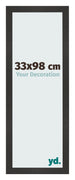 Cornice 33x98 cm Nero Opaco MDF Bologna Davanti Dimensione | Yourdecoration.it
