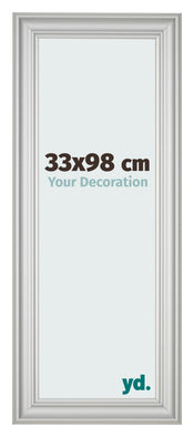 Cornice 33x98cm Argento Opaco MDF Lazio Davanti Dimensione | Yourdecoration.it