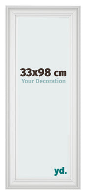 Cornice 33x98cm Bianco Spazzato MDF Lazio Davanti Dimensione | Yourdecoration.it