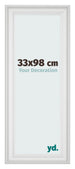 Cornice 33x98cm Bianco Spazzato MDF Lazio Davanti Dimensione | Yourdecoration.it