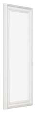 Cornice 33x98cm Bianco Spazzato MDF Lazio Davanti Obliquo | Yourdecoration.it
