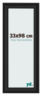 Cornice 33x98cm Grana Di Legno Nero MDF Lazio Davanti Dimensione | Yourdecoration.it