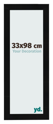 Cornice 33x98cm Nero Argento Lucido MDF Pisa Davanti Dimensione | Yourdecoration.it