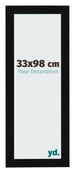 Cornice 33x98cm Nero Argento Lucido MDF Pisa Davanti Dimensione | Yourdecoration.it