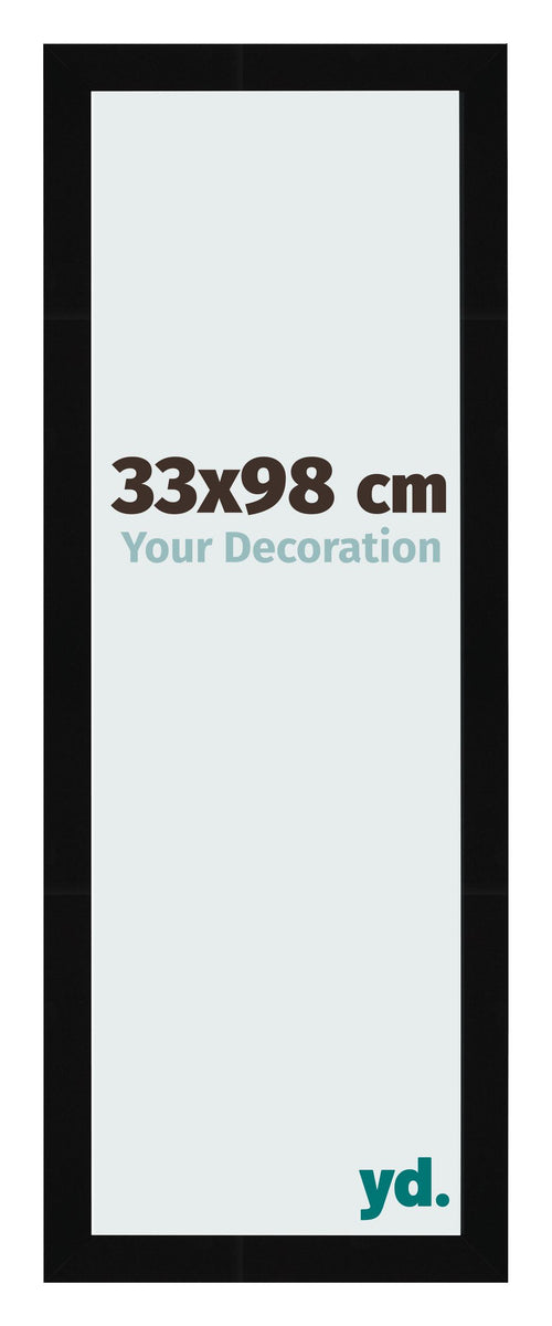 Cornice 33x98cm Nero Lucente MDF Bologna Davanti Dimensione | Yourdecoration.it