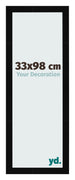 Cornice 33x98cm Nero Lucente MDF Bologna Davanti Dimensione | Yourdecoration.it