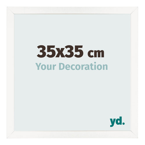 Cornice 35x35 cm Bianco Lucente MDF Bologna Davanti Dimensione | Yourdecoration.it