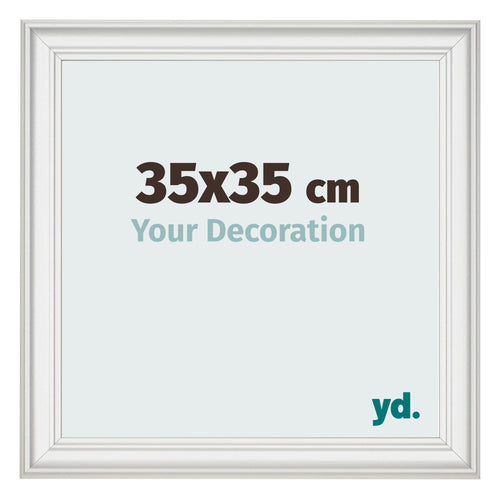 Cornice 35x35cm Bianco Spazzato MDF Lazio Davanti Dimensione | Yourdecoration.it