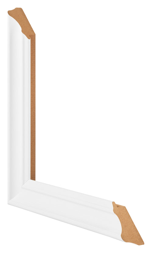 Cornice 35x35cm Bianco Spazzato MDF Lazio Dettaglio Intersezione | Yourdecoration.it