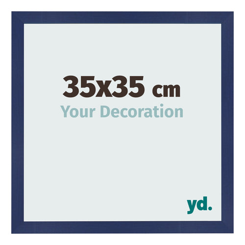 Cornice 35x35cm Blu Scuro Spazzato MDF Bologna Davanti Dimensione | Yourdecoration.it