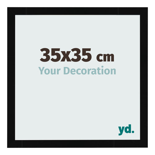 Cornice 35x35cm Nero Lucente MDF Bologna Davanti Dimensione | Yourdecoration.it