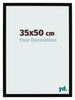 Cornice 35x50cm Nero Lucente MDF Bologna Davanti Dimensione | Yourdecoration.it