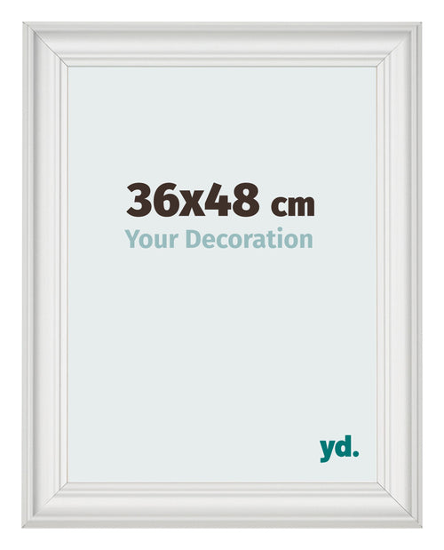 Cornice 36x48cm Bianco Spazzato MDF Lazio Davanti Dimensione | Yourdecoration.it