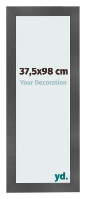 Cornice 37 5x98cm Nero Argento Lucido MDF Pisa Davanti Dimensione | Yourdecoration.it