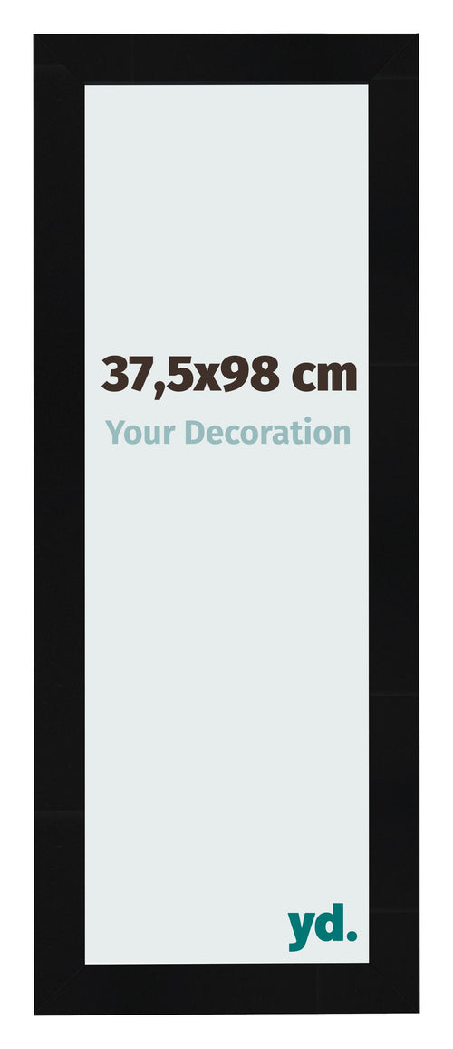 Cornice 37 5x98cm Nero Argento Lucido MDF Pisa Davanti Dimensione | Yourdecoration.it