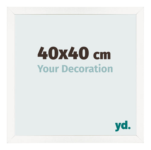 Cornice 40x40 cm Bianco Lucente MDF Bologna Davanti Dimensione | Yourdecoration.it