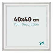 Cornice 40x40cm Bianco Spazzato MDF Lazio Davanti Dimensione | Yourdecoration.it