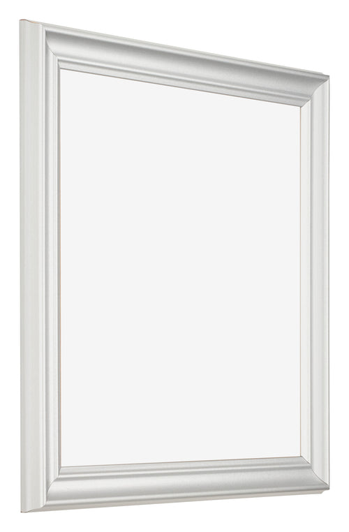 Cornice 40x40cm Bianco Spazzato MDF Lazio Davanti Obliquo | Yourdecoration.it