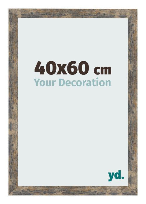 Cornice 40x60cm Blu Oro Fondente MDF Bologna Davanti Dimensione | Yourdecoration.it
