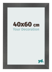 Cornice 40x60cm Nero Argento Lucido MDF Pisa Davanti Dimensione | Yourdecoration.it