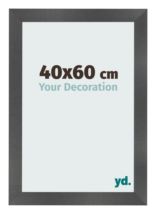 Cornice 40x60cm Nero Argento Lucido MDF Pisa Davanti Dimensione | Yourdecoration.it