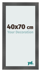 Cornice 40x70cm Nero Argento Lucido MDF Pisa Davanti Dimensione | Yourdecoration.it