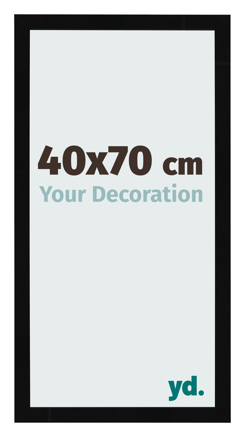 Cornice 40x70cm Nero Lucente MDF Bologna Davanti Dimensione | Yourdecoration.it