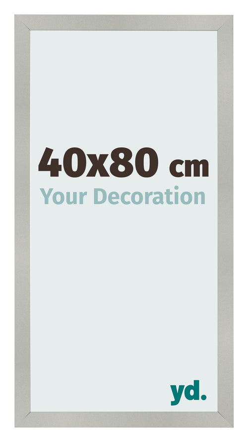 Cornice 40x80cm Argento Opaco MDF Bologna Davanti Dimensione | Yourdecoration.it