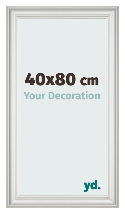 Cornice 40x80cm Bianco Spazzato MDF Lazio Davanti Dimensione | Yourdecoration.it