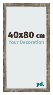 Cornice 40x80cm Blu Oro Fondente MDF Bologna Davanti Dimensione | Yourdecoration.it