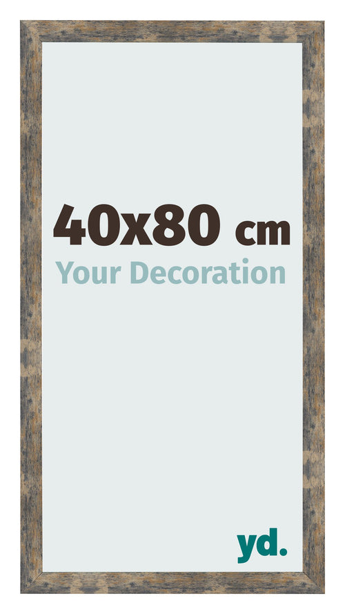 Cornice 40x80cm Blu Oro Fondente MDF Bologna Davanti Dimensione | Yourdecoration.it