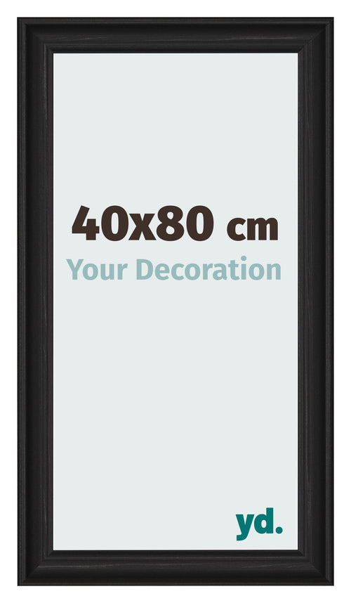 Cornice 40x80cm Grana Di Legno Nero MDF Lazio Davanti Dimensione | Yourdecoration.it