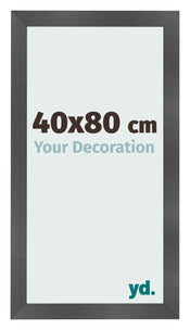 Cornice 40x80cm Nero Argento Lucido MDF Pisa Davanti Dimensione | Yourdecoration.it
