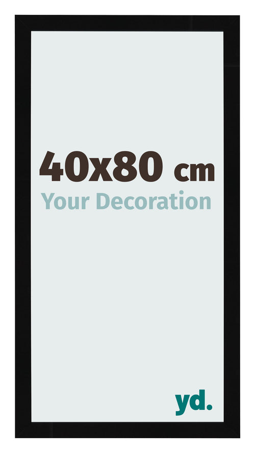 Cornice 40x80cm Nero Lucente MDF Bologna Davanti Dimensione | Yourdecoration.it