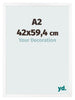 Cornice 42x59 4 cm A2 Bianco Opaco MDF Bologna Davanti Dimensione | Yourdecoration.it