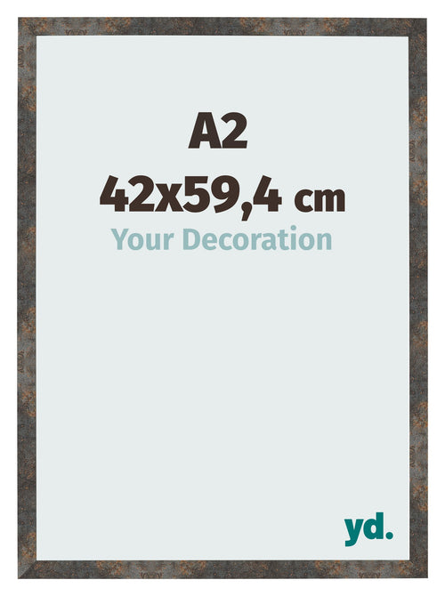 Cornice 42x59 4 cm A2 Metallo Ossidato MDF Bologna Davanti Dimensione | Yourdecoration.it