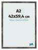 Cornice 42x59 4 cm A2 Metallo Ossidato MDF Bologna Davanti Dimensione | Yourdecoration.it