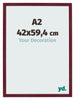 Cornice 42x59 4 cm A2 Vino Rosso Spazzato MDF Bologna Davanti Dimensione | Yourdecoration.it
