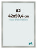 Cornice 42x59 4cm A2 Alluminio Spazzolato MDF Bologna Davanti Dimensione | Yourdecoration.it