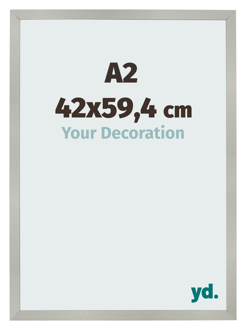 Cornice 42x59 4cm A2 Argento Opaco MDF Bologna Davanti Dimensione | Yourdecoration.it